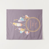 Tribal Dreamcatcher Boho Quote Lila Wandteppich (Vorderseite (Horizontal))