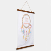 Tribal Dreamcatcher Boho Quote Wandteppich Mit Holzrahmen (Gewinkelt)