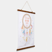 Tribal Dreamcatcher Boho Quote Wandteppich Mit Holzrahmen (Gewinkelt)