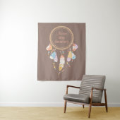 Tribal Dreamcatcher Boho Zitat Brown Wandteppich (Beispiel)