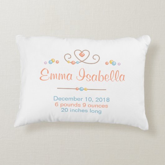 Tribal Dreamcatcher Neuer Baby Name Birth Keepake Dekokissen (Rückseite)