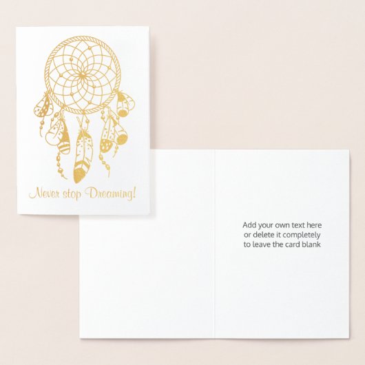 Tribal Dreamcatcher nie aufhören, Zitat zu träumen Folienkarte (Anzeige)