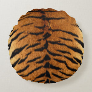 Tribal Dschungelfell Tiger Print Rundes Kissen