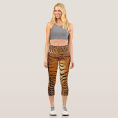 Tribal Dschungeltierpelz Tiger Print Capri Leggings (Vorderseite)