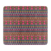 Tribal Edge Glass Cutting Board - Boho Bold Schneidebrett (Vorderseite)