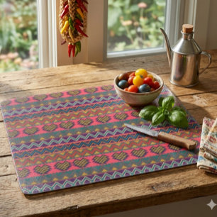 Tribal Edge Glass Cutting Board - Boho Bold Schneidebrett