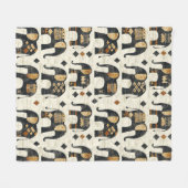 Tribal-Elefanten-Boho-Muster (2) Fleecedecke (Vorderseite (Horizontal))