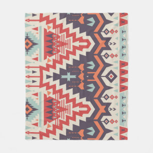 Tribal Elegance: Geometrisches Ethnic Print Fleecedecke