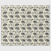 Tribal Elephant Boho Pattern (1) Geschenkpapier (Flach)