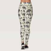 Tribal Elephant Boho Pattern (1) Leggings (Rückseite)