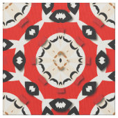 Tribal Ethnic Boho Chic Geometric Red Black Beige Stoff (Nahaufnahme)