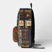 Tribal Ethnic Brown Gold & Green Bedruckter Rucksack (Rechts)