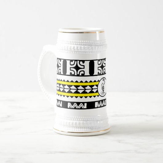 Tribal Ethnic/Gelbband Bierglas (Vorderseite Links)