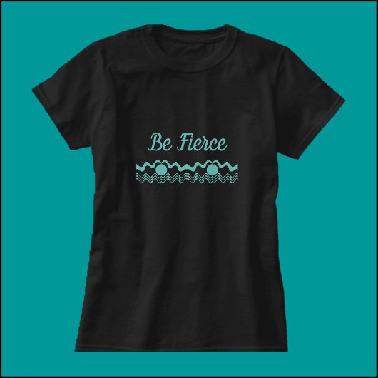 Tribal Ethnic Geometric Turquoise und Black T-Shirt