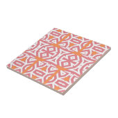 Tribal Ethnic Orange Pink Geometric Muster Fliese (Seite)