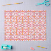 Tribal Ethnic Orange Pink Geometric Muster Seidenpapier (Basteln)