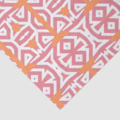 Tribal Ethnic Orange Pink Geometric Muster Seidenpapier (Detail)