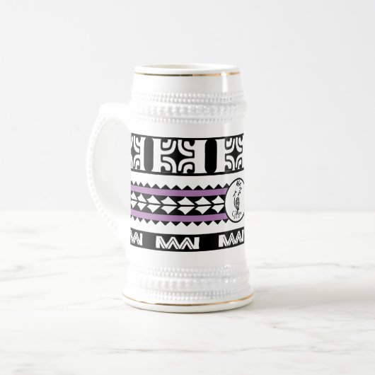 Tribal Ethnic/Violet-Bierkrug Bierglas (Vorderseite Links)