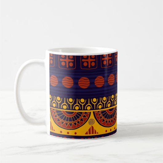 Tribal Ethno: Nahtloses Musterdesign. Kaffeetasse (Links)