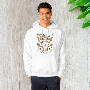 Tribal Eulen-Linienkunst Modern Braun Abstrakt Hoodie