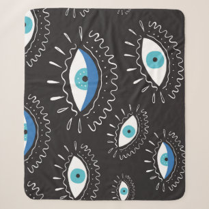 Tribal Eye Feathers Fashion Pattern Sherpadecke