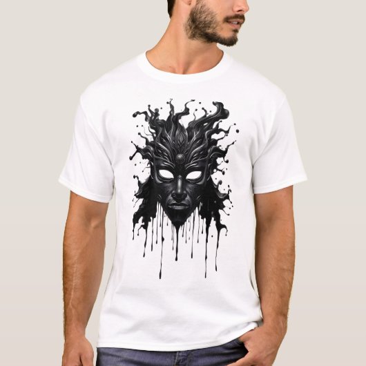Tribal Face Art - Liquid Ink Style T-Shirt (Vorderseite)
