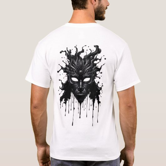 Tribal Face Art - Liquid Ink Style T-Shirt (Rückseite)