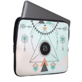 Tribal-farbiges geometrisches Totem-Design Laptopschutzhülle (Vorne Rechts)