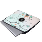 Tribal-farbiges geometrisches Totem-Design Laptopschutzhülle (Vorne Knopf)