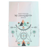 Tribal-farbiges geometrisches Totem-Design Mittlere Geschenktüte (Rückseite)