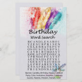 Tribal Feather Birthday Wortsuche (Vorne/Hinten)