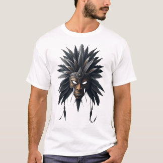 Tribal Feather Face Art T-Shirt