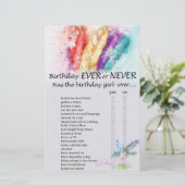 Tribal Feather Geburtstag, oder nie Spiel (Stehend Vorderseite)