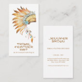 Tribal Feather Hat Visitenkarte (Vorne/Hinten)