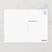 Tribal Feathers Blue Boho Wedding Vielen Dank Postkarte (Rückseite)