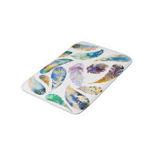 Tribal Feathers Colorful Watercolor Illustration Badematte (Schrägansicht)