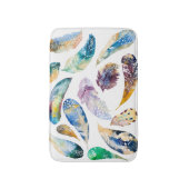 Tribal Feathers Colorful Watercolor Illustration Badematte (Vorderseite Vertikal)