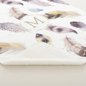 Tribal Federn Muster pastellfarbene Wasserfarben Sherpadecke (3/4)