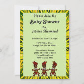 Tribal Fertilität Tanz Gelb & Grün Abstrakt Einladung (Vorderseite)