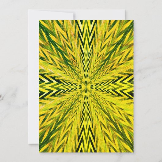 Tribal Fertilität Tanz Gelb & Grün Abstrakt Einladung (Rückseite)