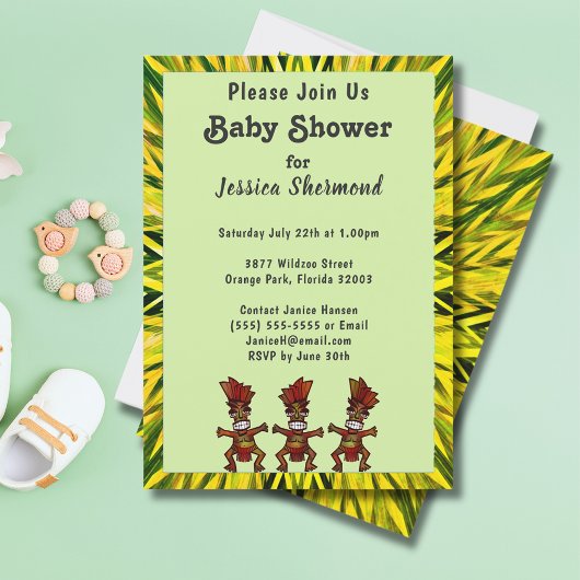 Tribal Fertilität Tanz Gelb & Grün Abstrakt Einladung