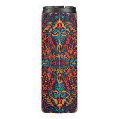 Tribal Festive: farbenfrohe ethnische Muster Thermosbecher (Rückseite)