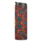 Tribal Festive: farbenfrohe ethnische Muster Thermosbecher (Nach rechts gedreht)