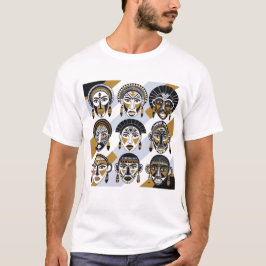 Tribal Fierce Mask Grid T-Shirt