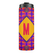 Tribal Fiery mit Ihrem Monogramm Thermosbecher (Vorderseite)