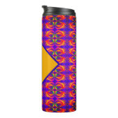 Tribal Fiery mit Ihrem Monogramm Thermosbecher (Nach rechts gedreht)