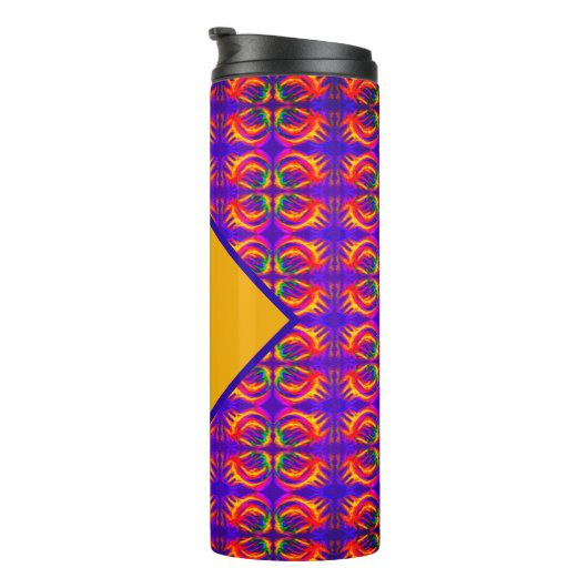 Tribal Fiery mit Ihrem Monogramm Thermosbecher (Nach rechts gedreht)