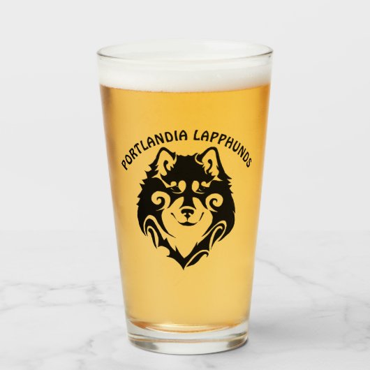 TRIBAL FINNISH LAPPHUND Text anpassen Glas (Vorne (Gefüllt))