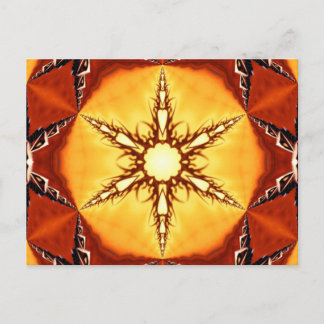 Tribal Fire Star Kaleidoscope Mandala Postkarte