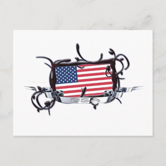 Tribal Flag USA Postcard Postkarte (Vorderseite)